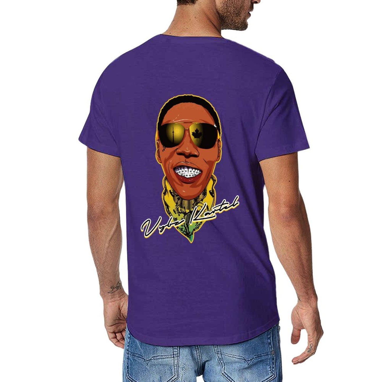 Vybz Kartel Men's Tee with Back Print Designs