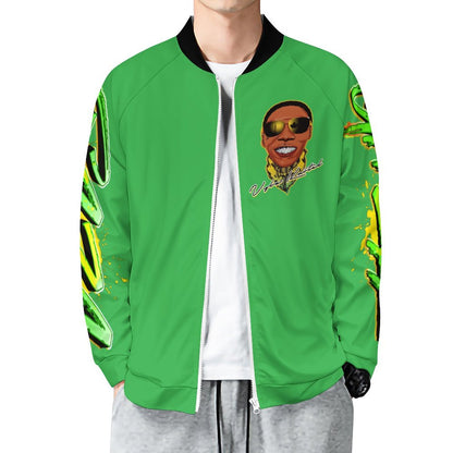 Vybz Kartel Men's Green Zip-up Shirt