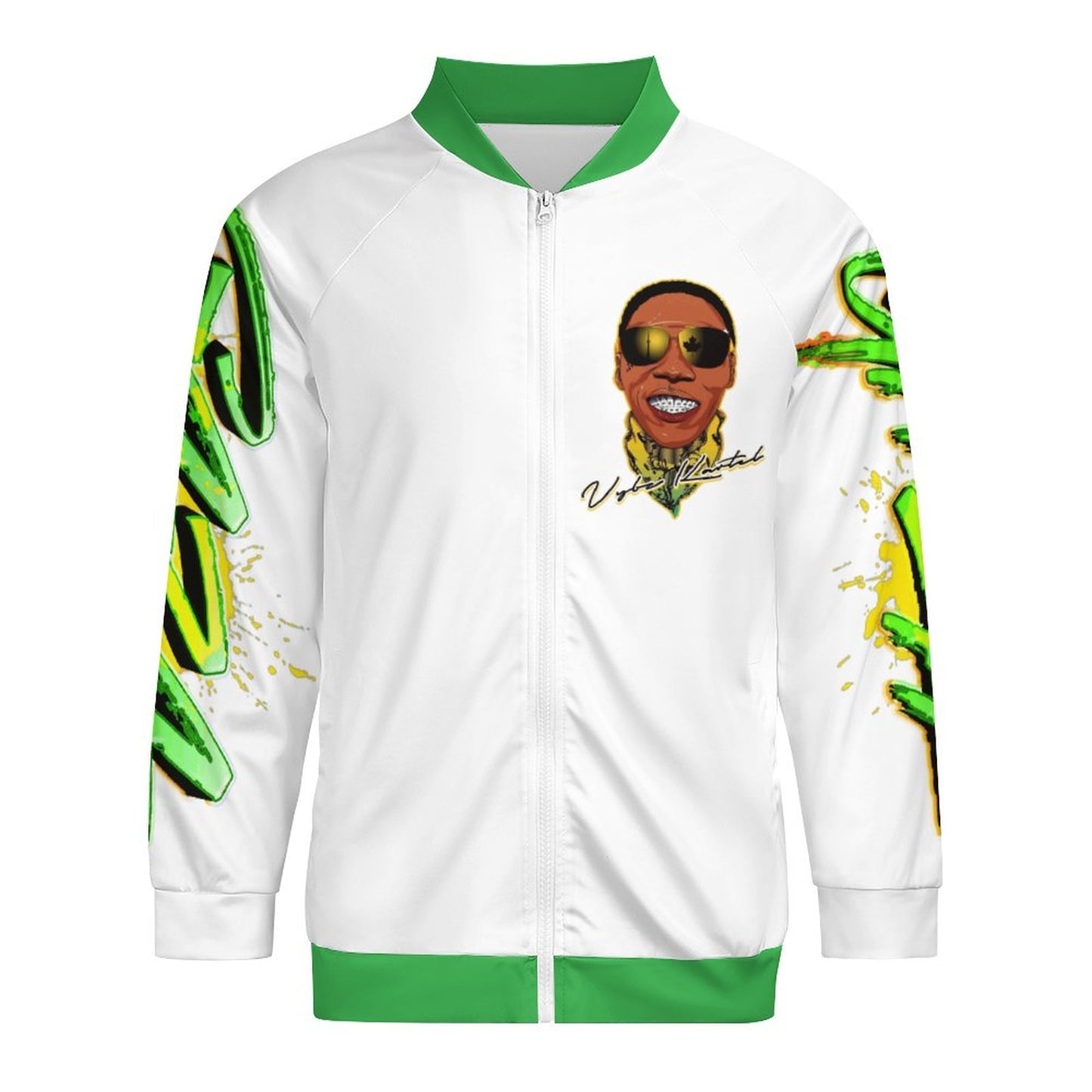 Vybz Kartel  White Men's Custom Zip-up Shirt