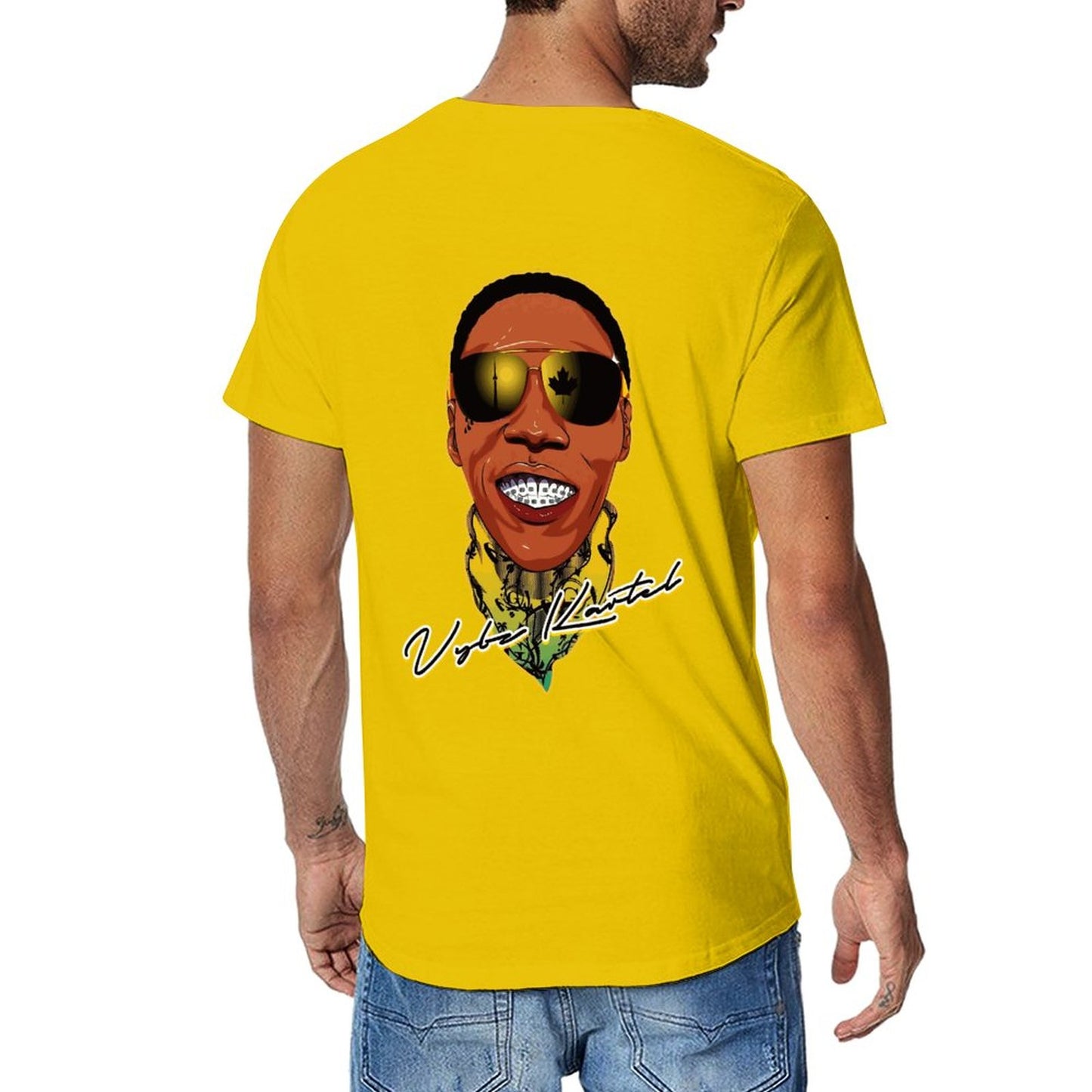 Vybz Kartel Men's Tee with Back Print Designs
