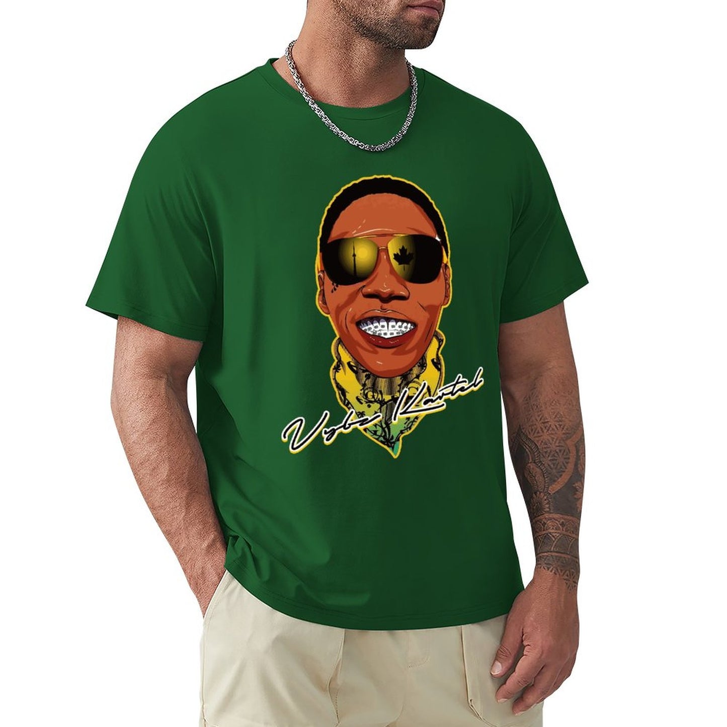 Vybz Kartel Bandana Men's T-Shirt Tees Front Print Design