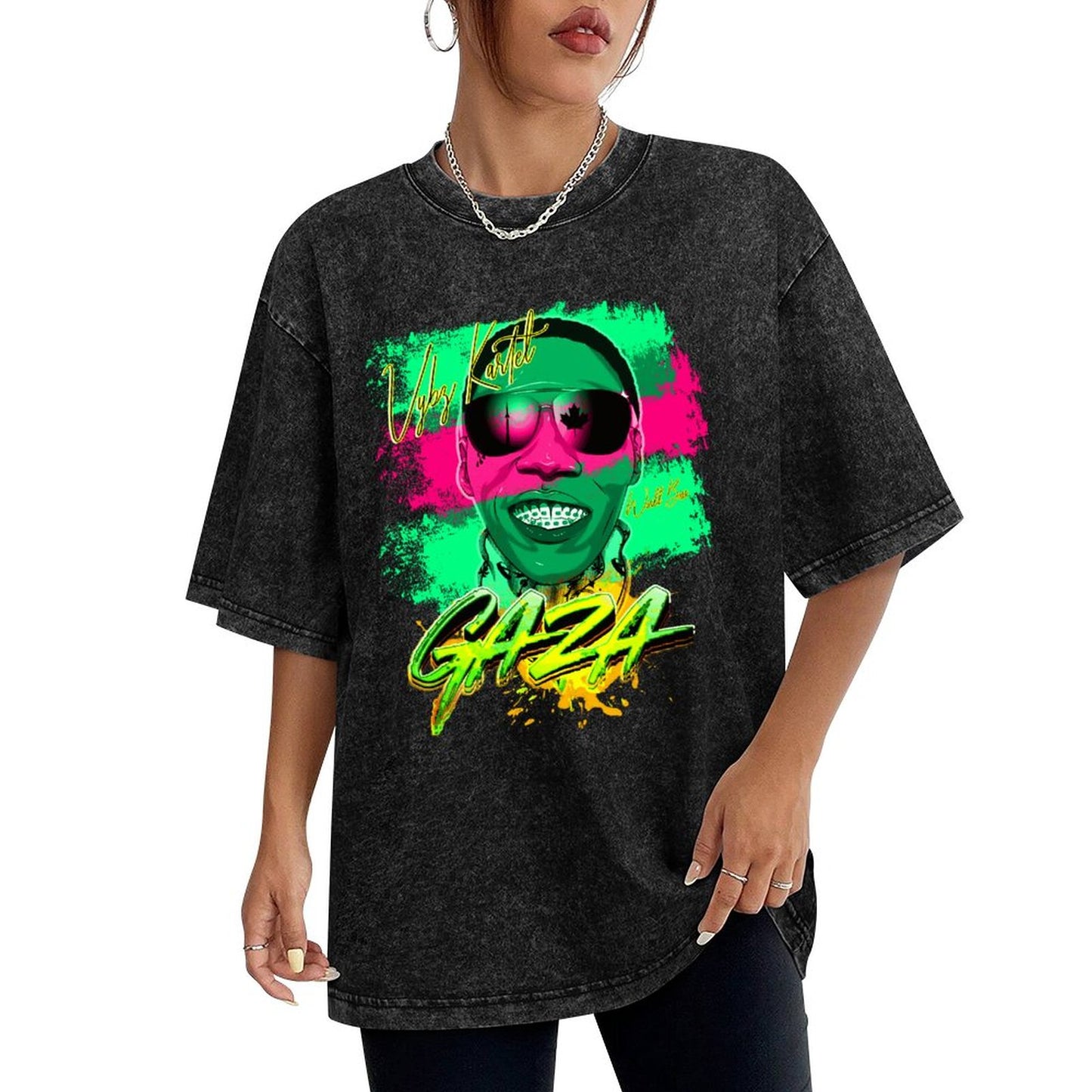 Vybz Kartel Gaza Pink Women's Washed Vintage T-Shirt
