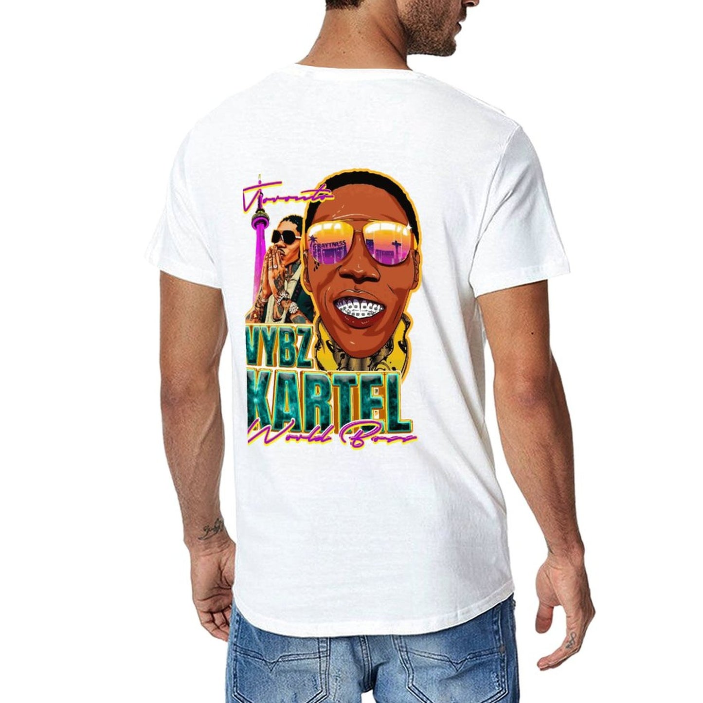 Vybz Kartel Toronto Men's Tee with Back Print Design