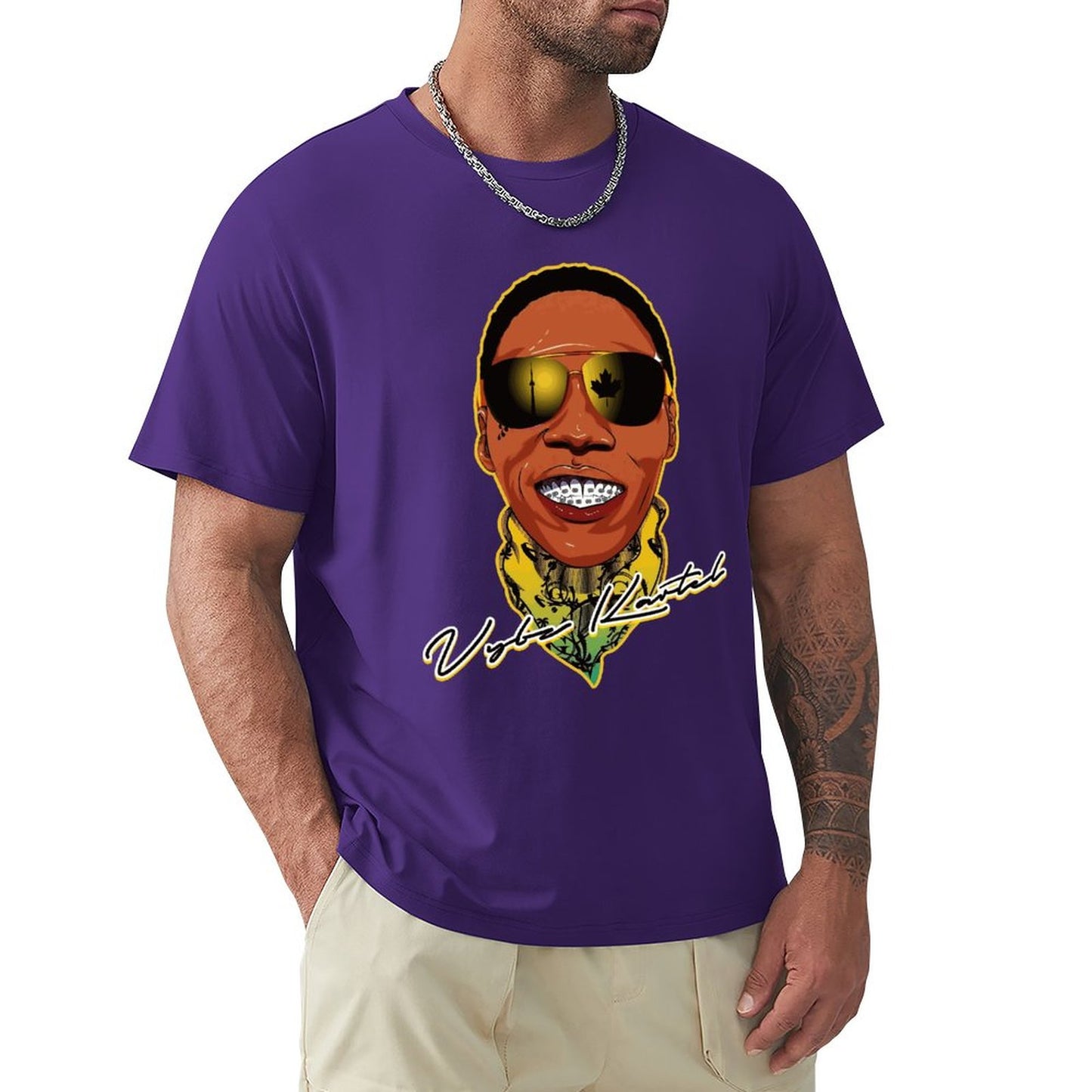 Vybz Kartel Bandana Men's T-Shirt Tees Front Print Design