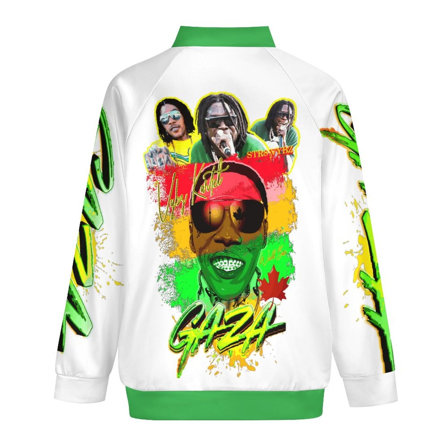 Vybz Kartel  White Men's Custom Zip-up Shirt