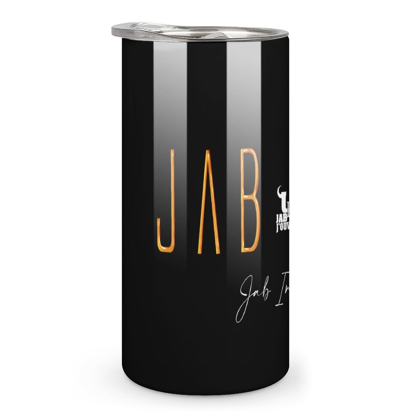 Black "Jab in Oil" Insulated Drinking Cups with Lids 300 ml