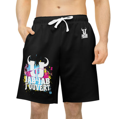 Black Jab Jab J'Ouvert Athletic Long Shorts