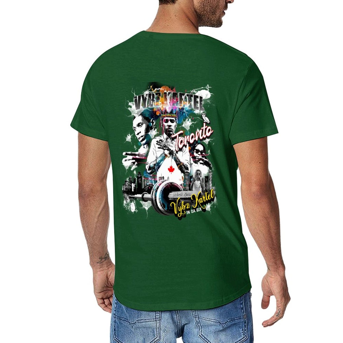 Vybz Kartel Toronto 416 Men Tees with Back Print Designs