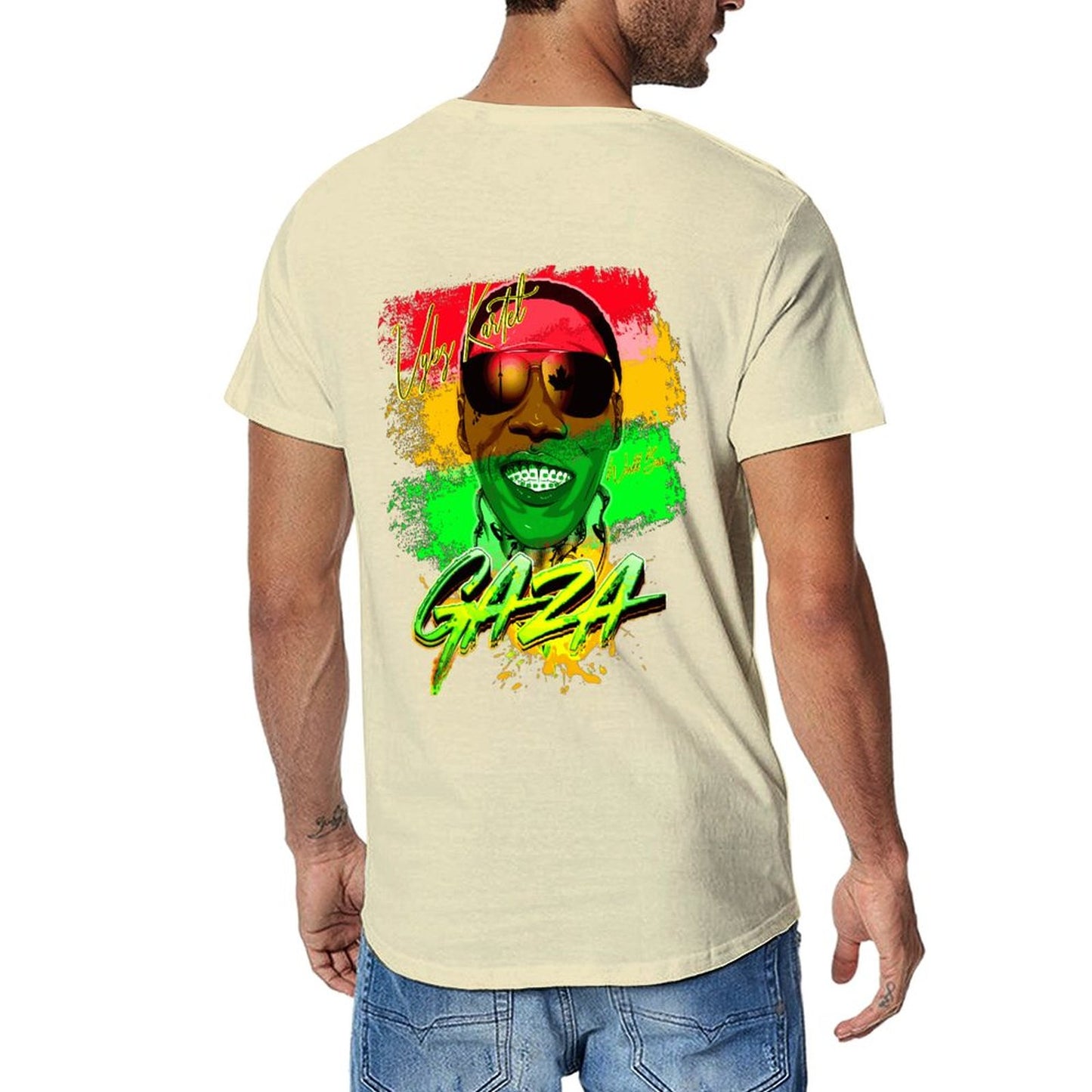 Vybz Kartel Gaza Reggae Men's Tee with Back Print Design
