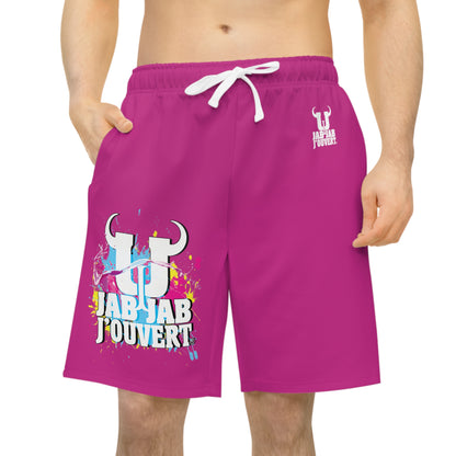 Pink Jab Jab J'Ouvert Athletic Long Shorts