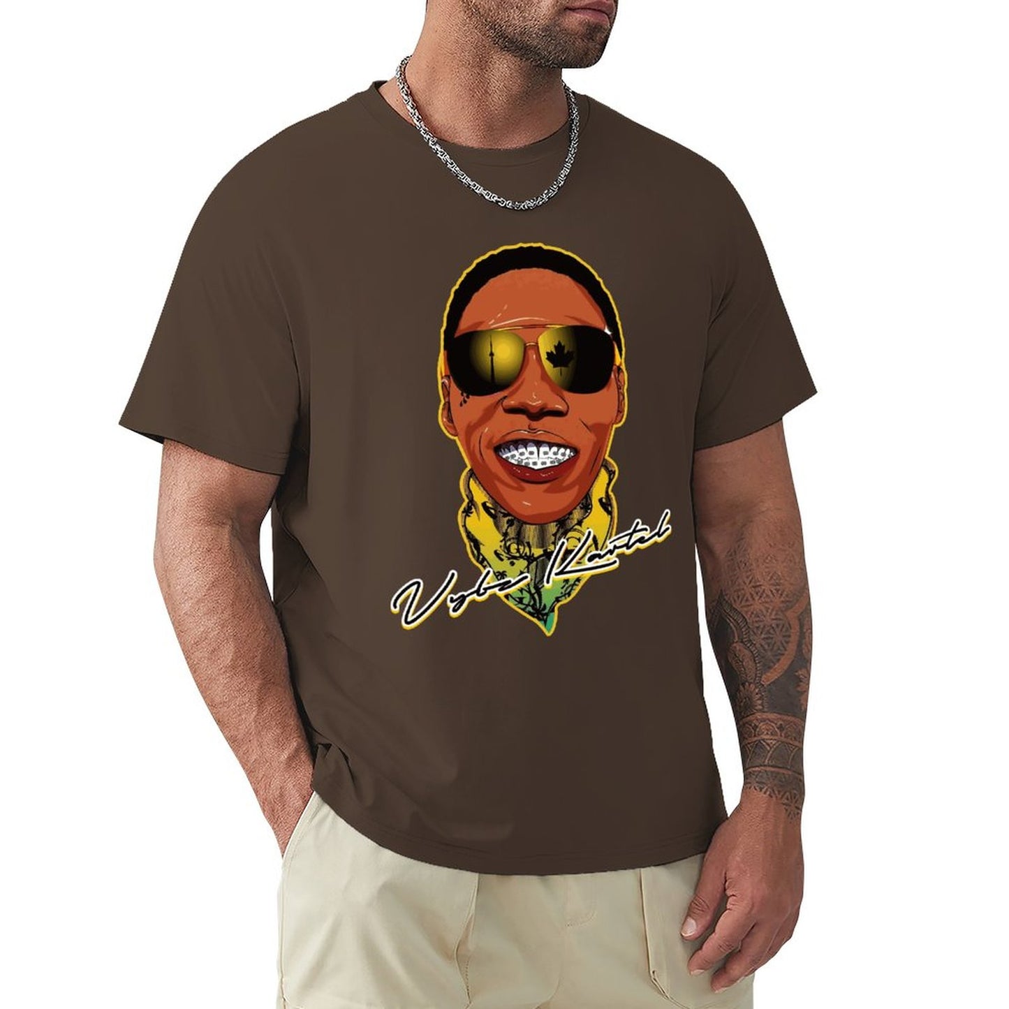 Vybz Kartel Bandana Men's T-Shirt Tees Front Print Design