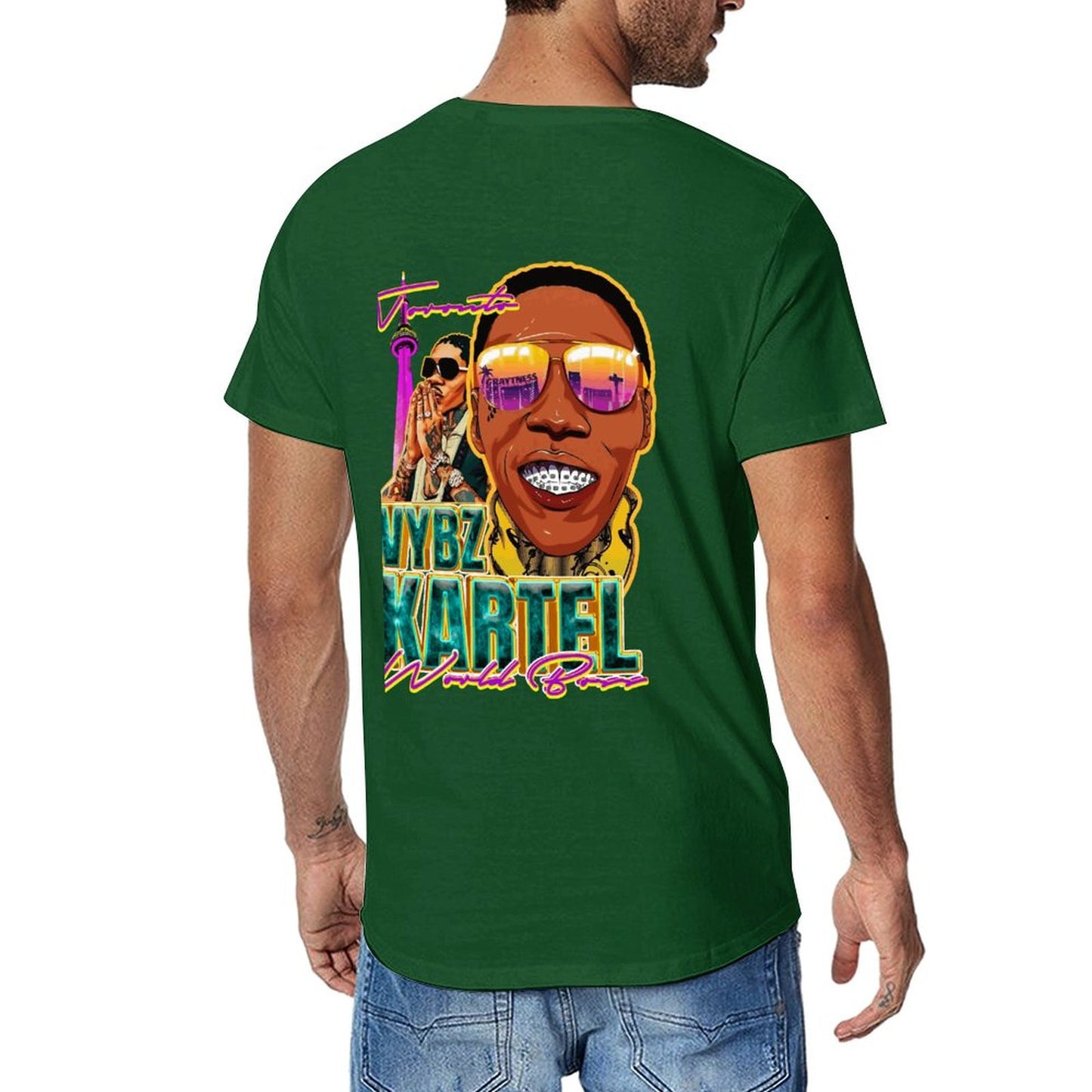 Vybz Kartel Toronto Men's Tee with Back Print Design