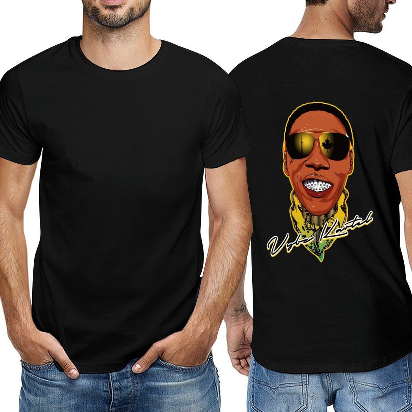 Vybz Kartel Men's Tee with Back Print Designs