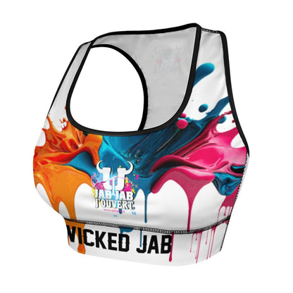 Wicked Jab White/Blue 2 Piece Workout Yoga Set