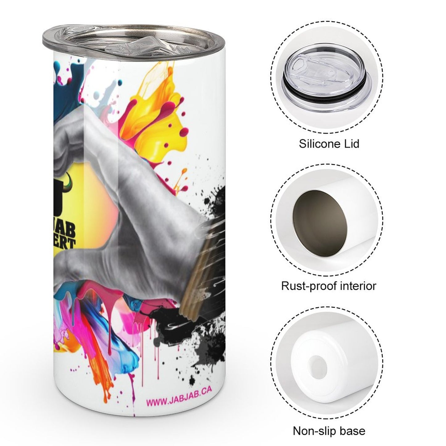 Love Jab Jab J'Ouvert Insulated Drinking Cups with Lids 300 ml