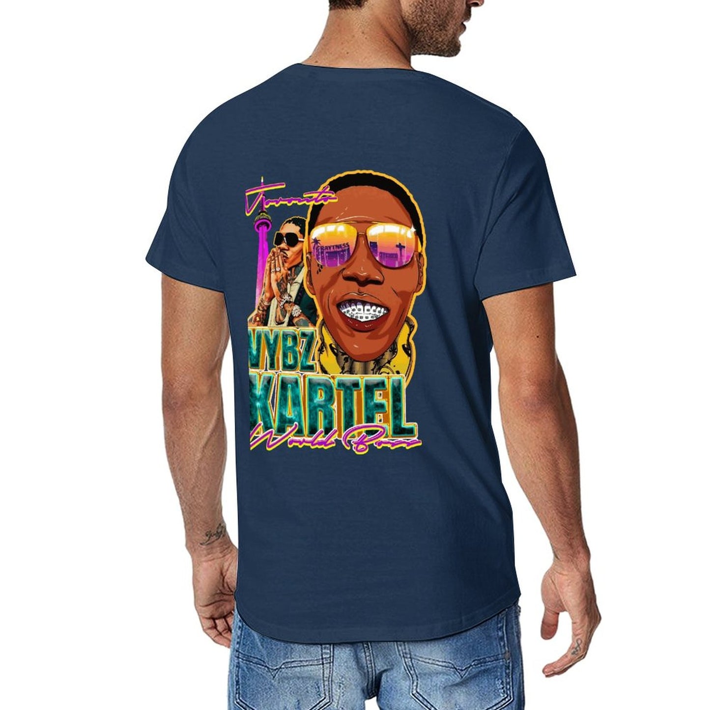 Vybz Kartel Toronto Men's Tee with Back Print Design