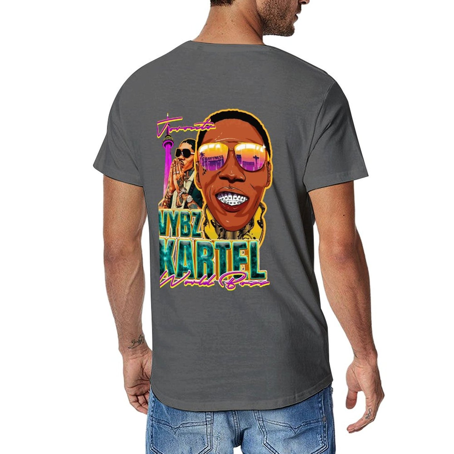 Vybz Kartel Toronto Men's Tee with Back Print Design