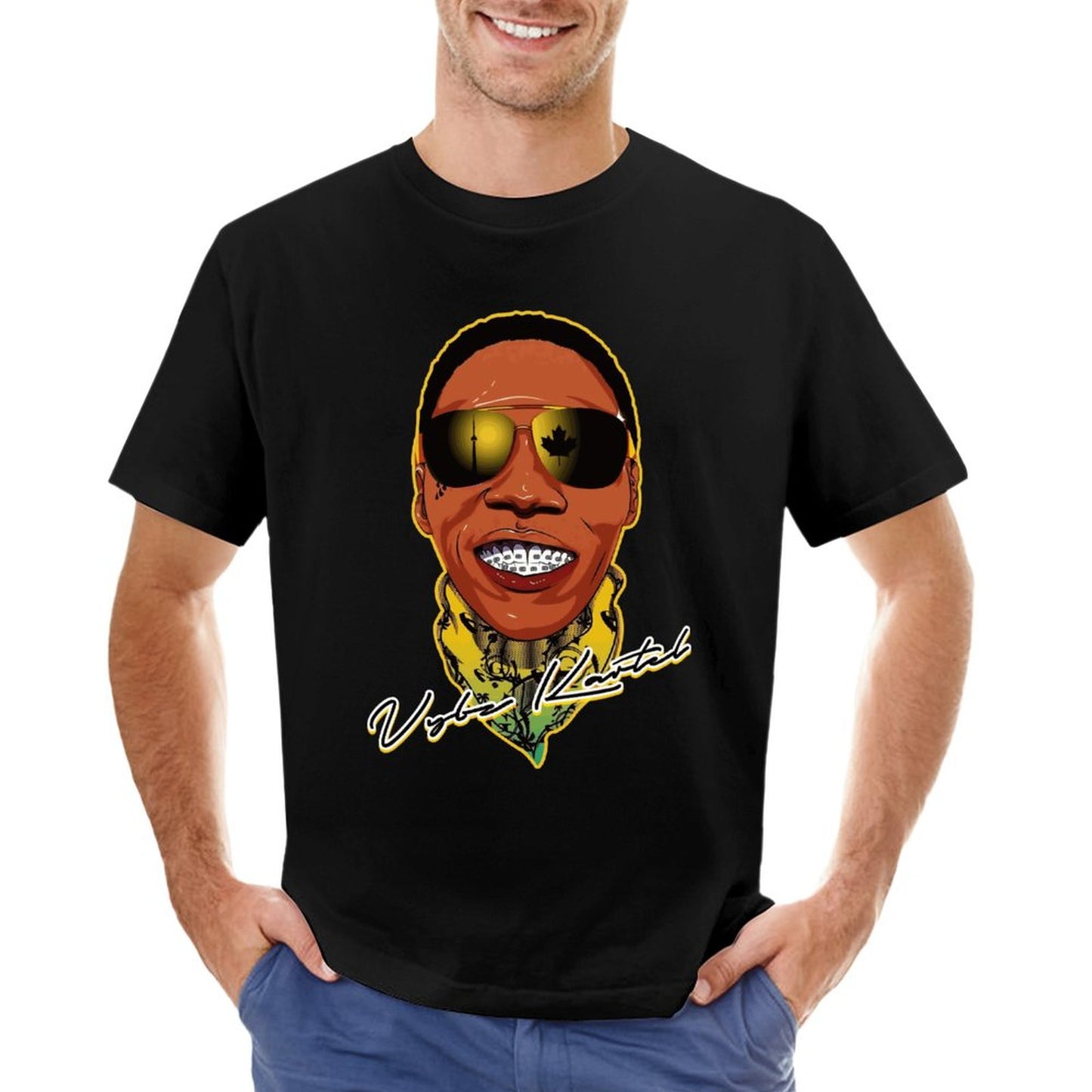 Vybz Kartel Bandana Men's T-Shirt Tees Front Print Design