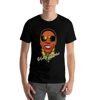 Vybz Kartel - Short Sleeve Cotton Crewneck T-Shirt for Men and Women (Front Print)