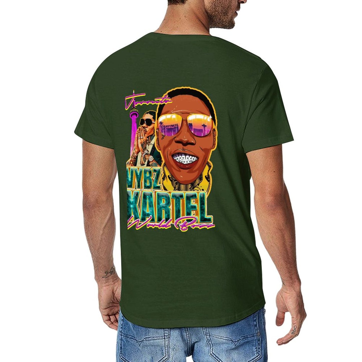 Vybz Kartel Toronto Men's Tee with Back Print Design