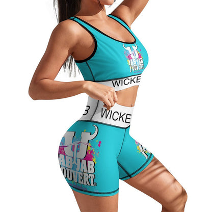 Wicked Jab Blue 2 Piece Workout Yoga Set
