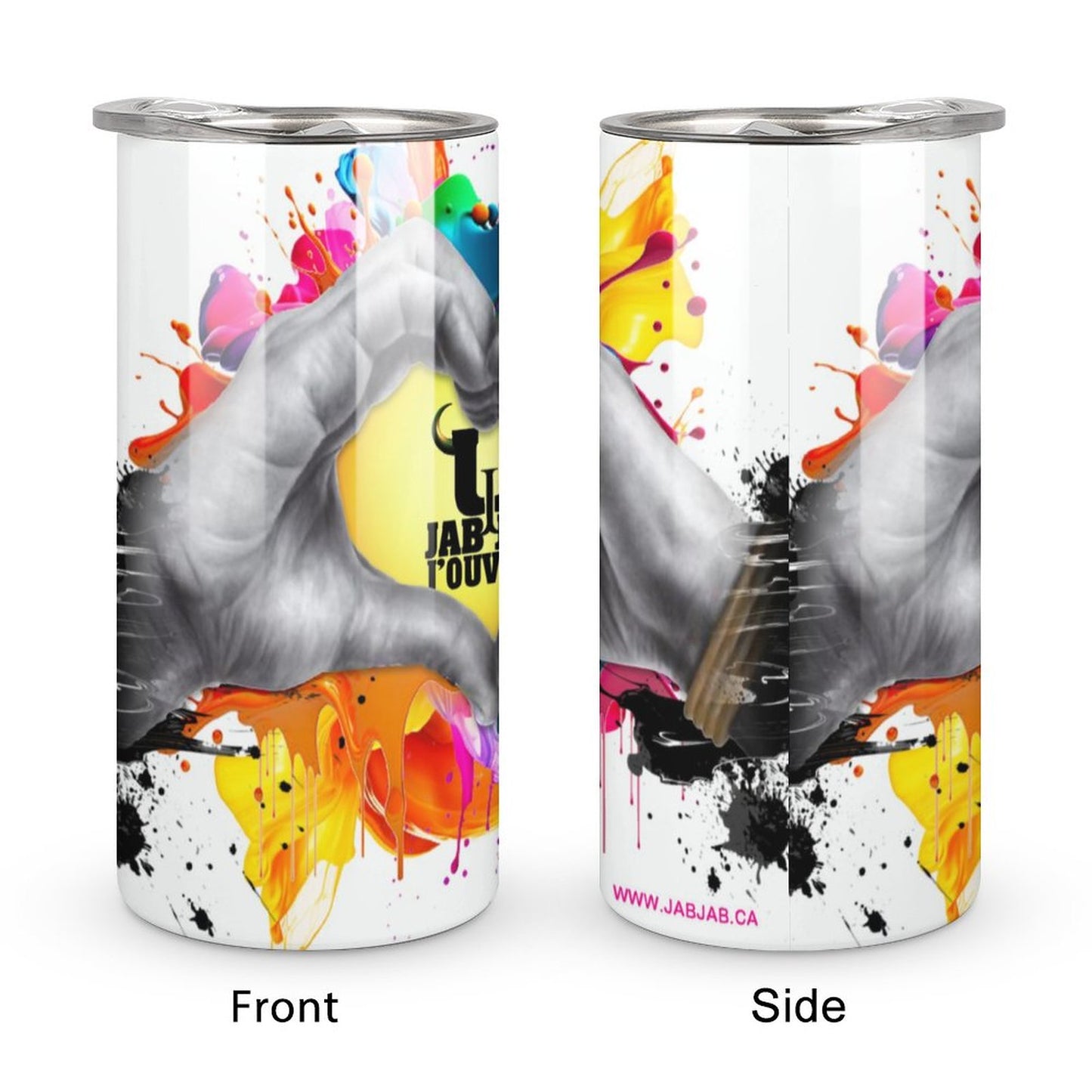 Love Jab Jab J'Ouvert Insulated Drinking Cups with Lids 300 ml