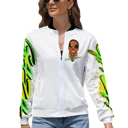 Vybz Kartel Women's Zipper Jacket White