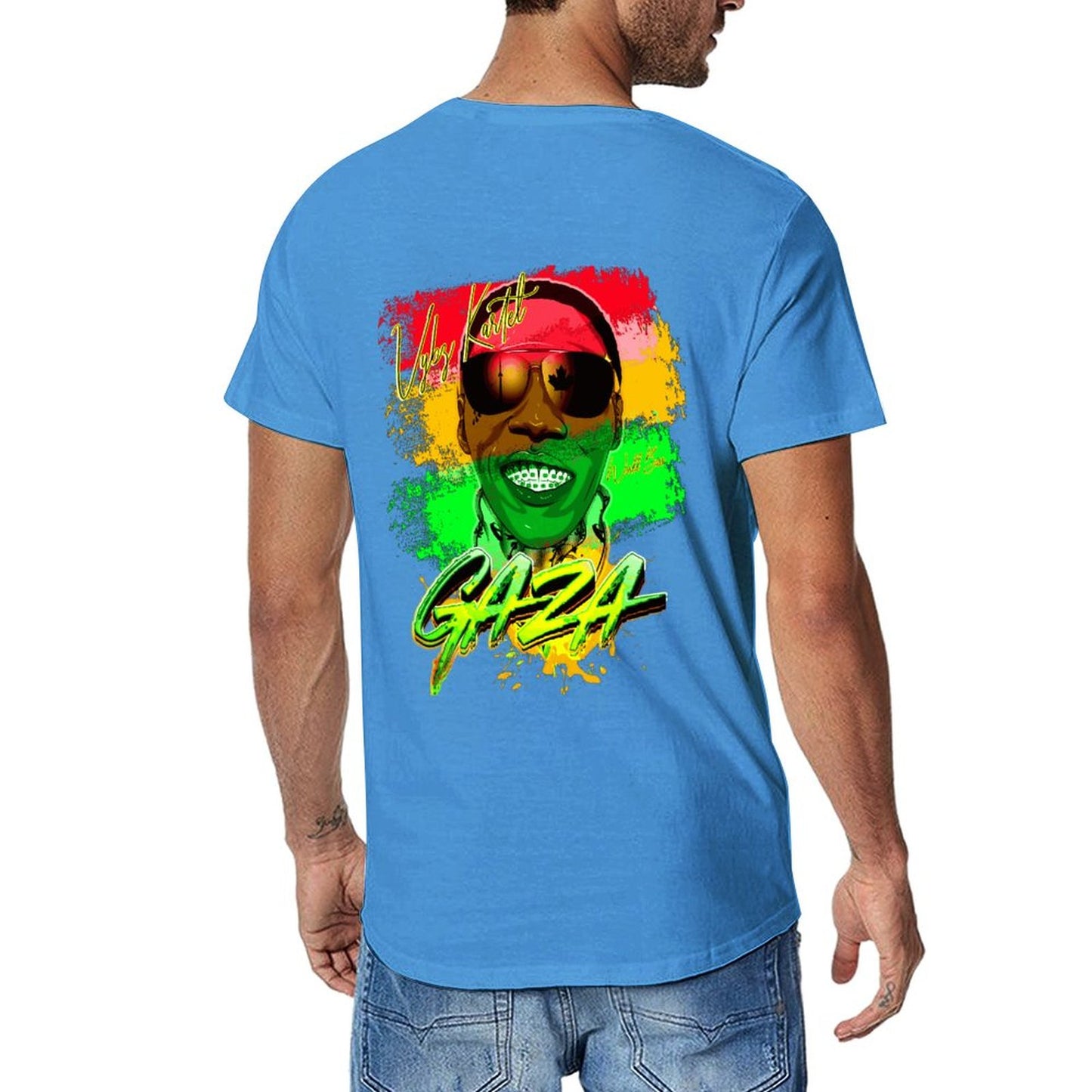 Vybz Kartel Gaza Reggae Men's Tee with Back Print Design