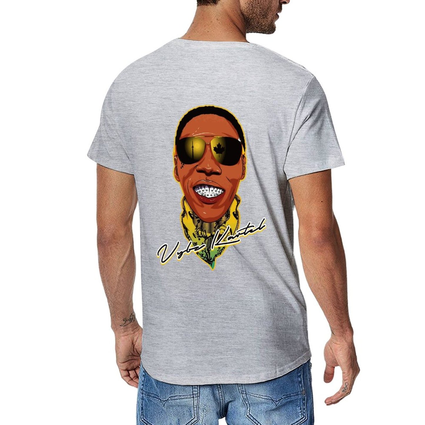 Vybz Kartel Men's Tee with Back Print Designs