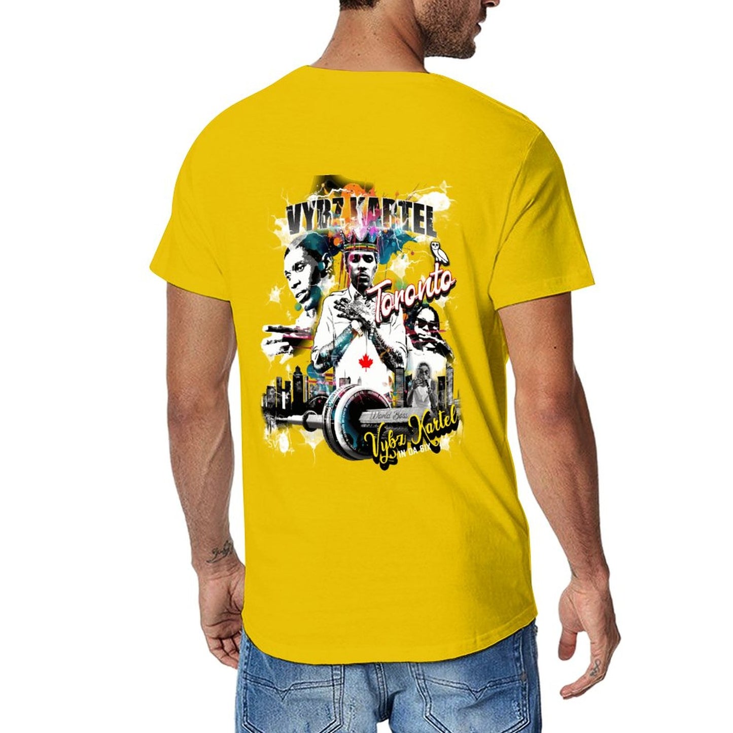 Vybz Kartel Toronto 416 Men Tees with Back Print Designs