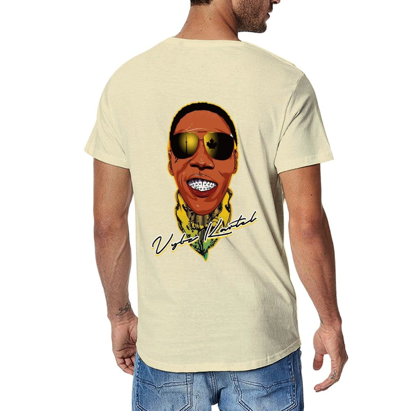 Vybz Kartel Men's Tee with Back Print Designs