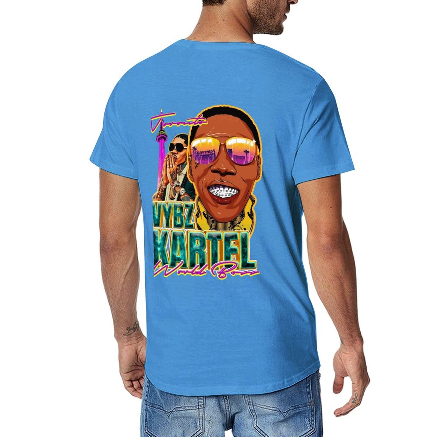 Vybz Kartel Toronto Men's Tee with Back Print Design