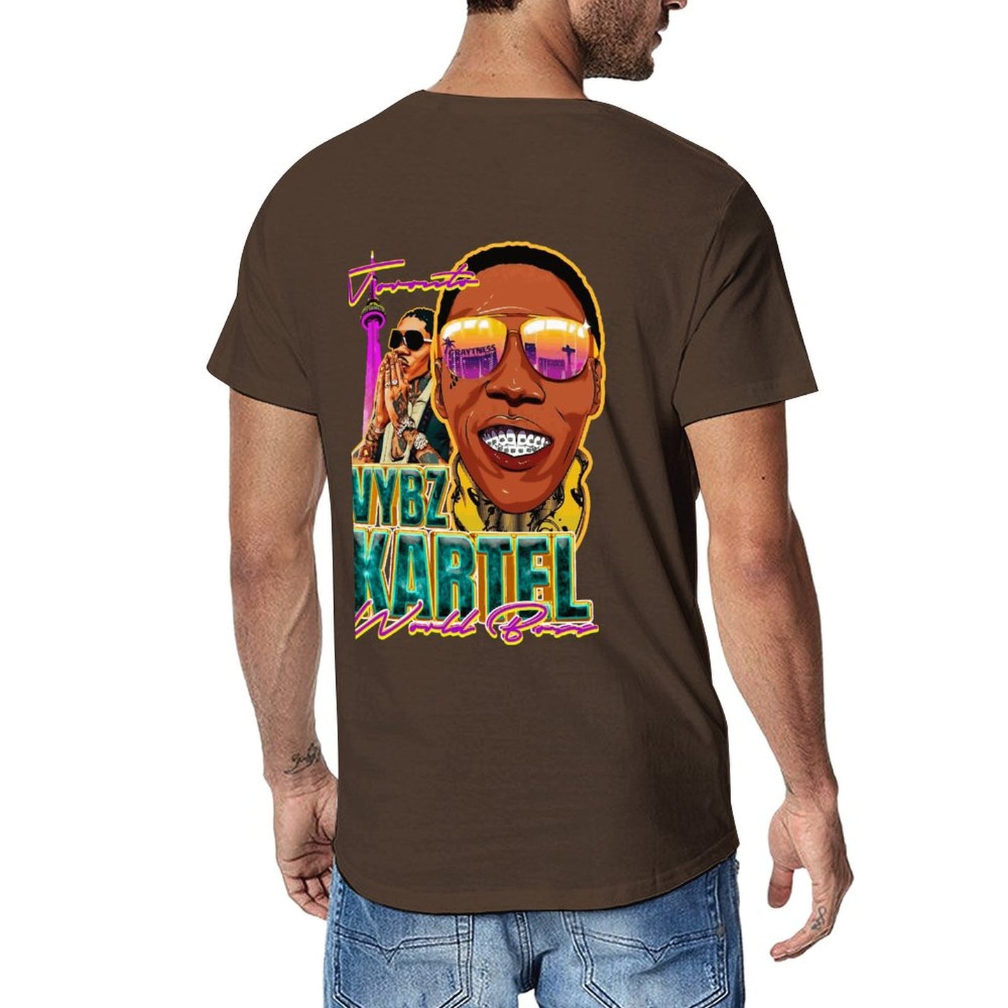 Vybz Kartel Toronto Men's Tee with Back Print Design