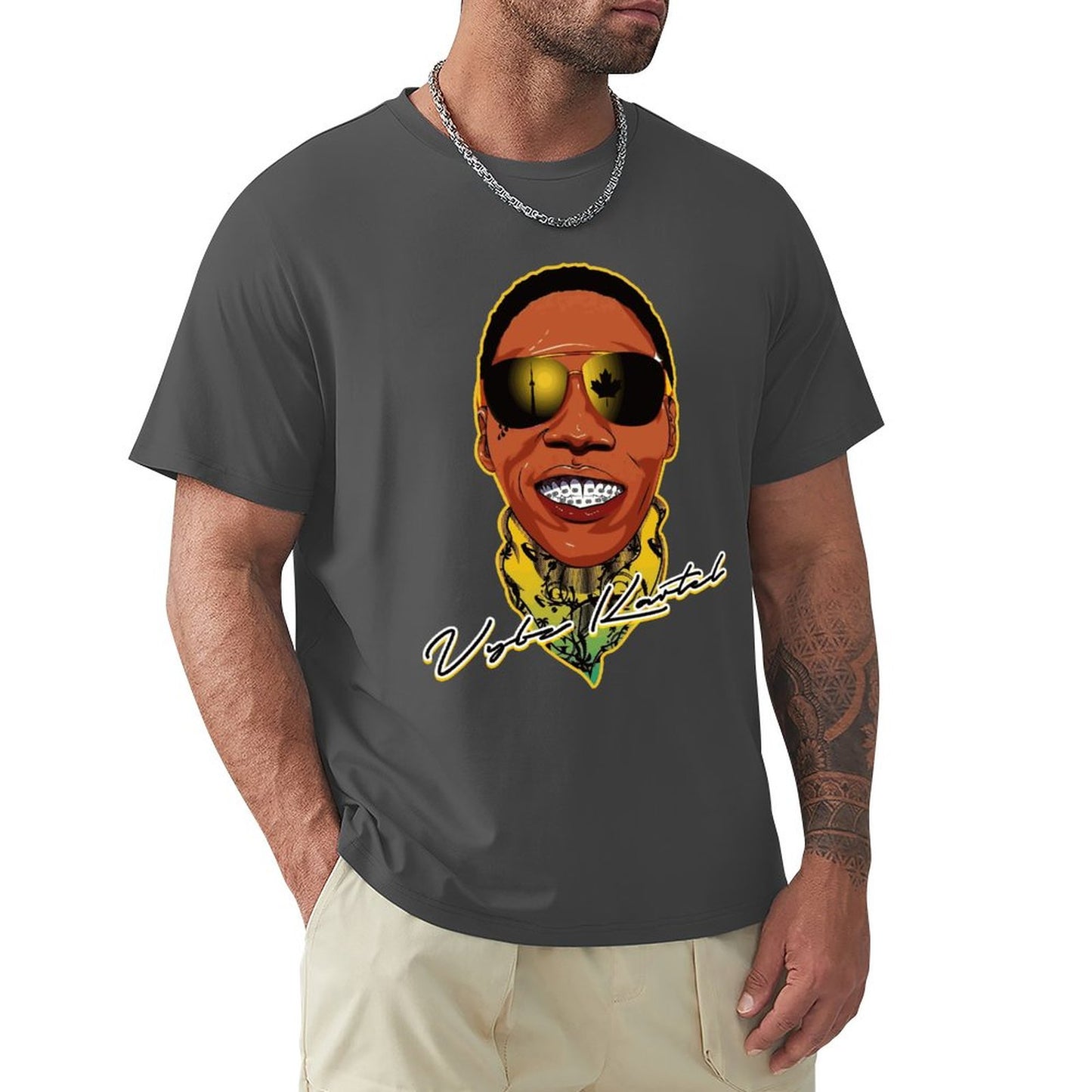 Vybz Kartel Bandana Men's T-Shirt Tees Front Print Design