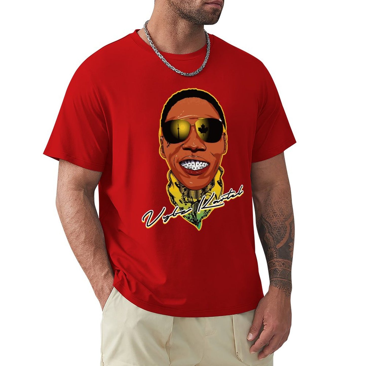 Vybz Kartel Bandana Men's T-Shirt Tees Front Print Design