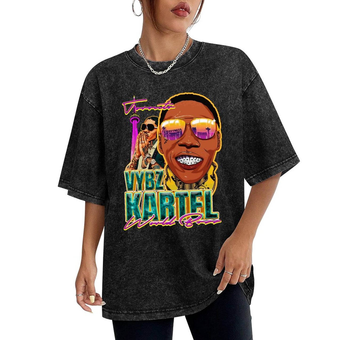 Vybz Kartel Toronto Women's Washed Vintage T-Shirt