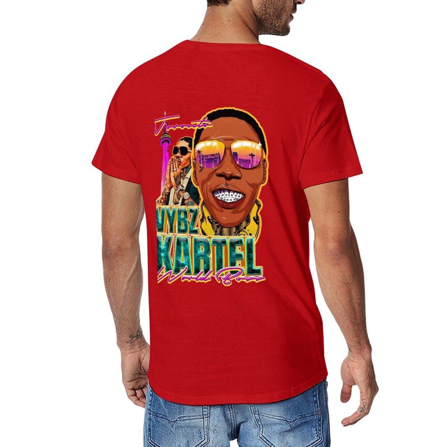 Vybz Kartel Toronto Men's Tee with Back Print Design