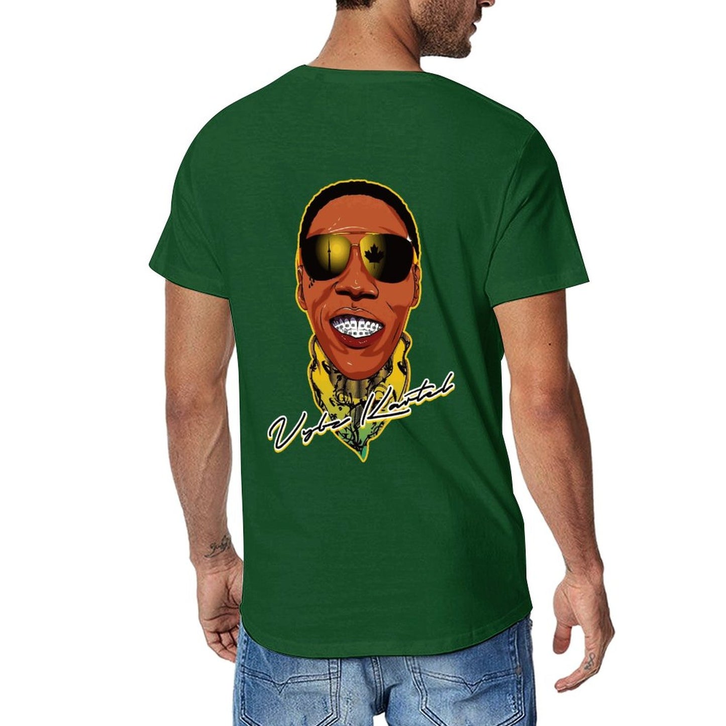 Vybz Kartel Men's Tee with Back Print Designs