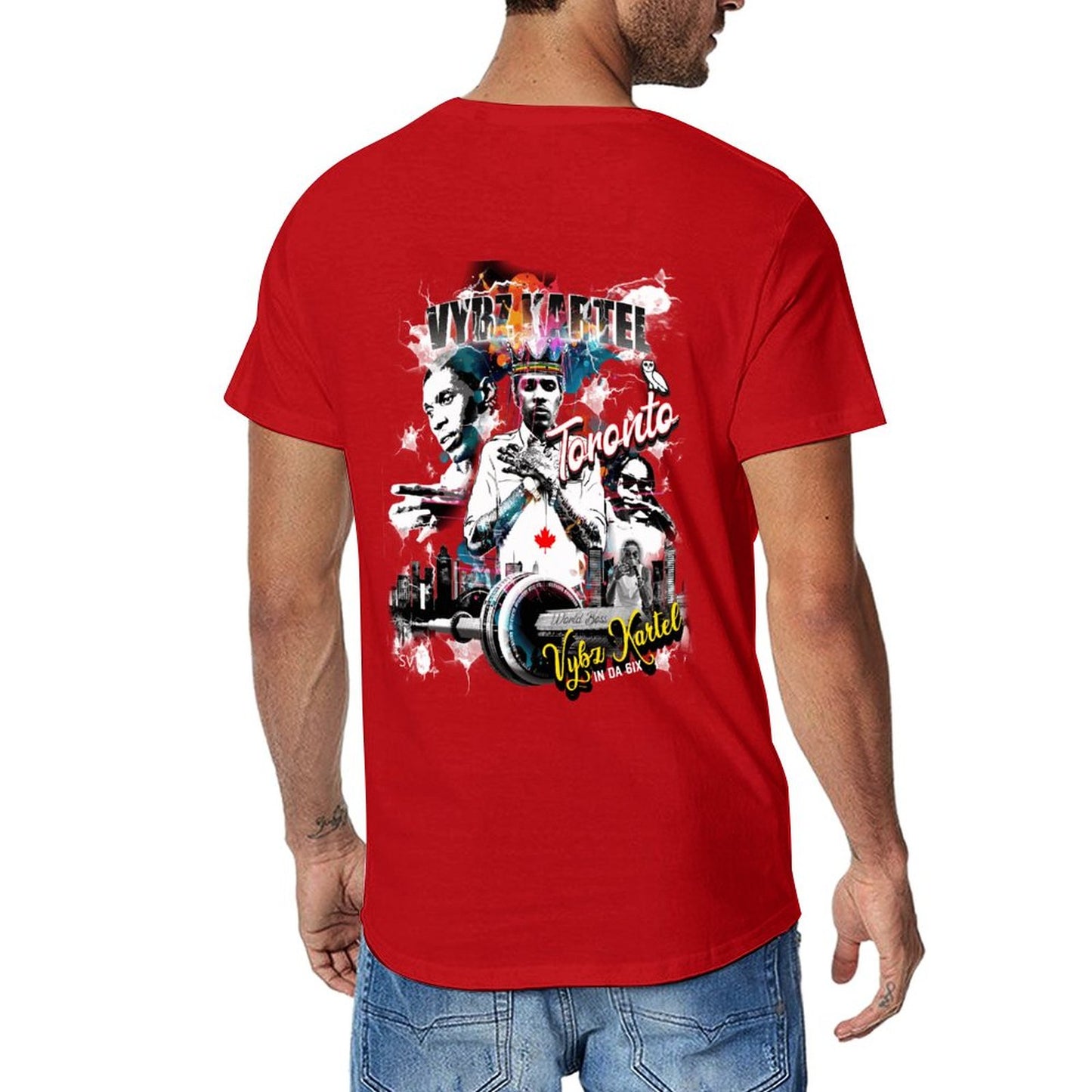 Vybz Kartel Toronto 416 Men Tees with Back Print Designs