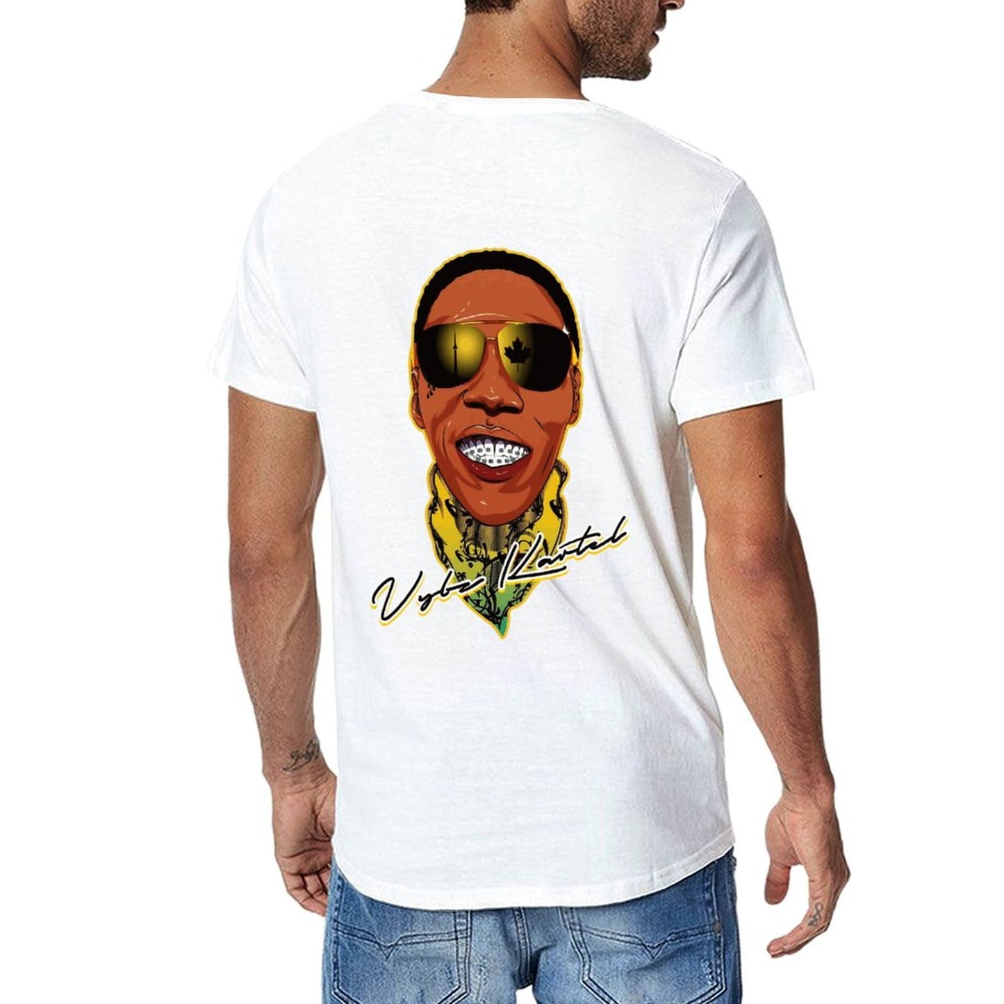 Vybz Kartel Men's Tee with Back Print Designs