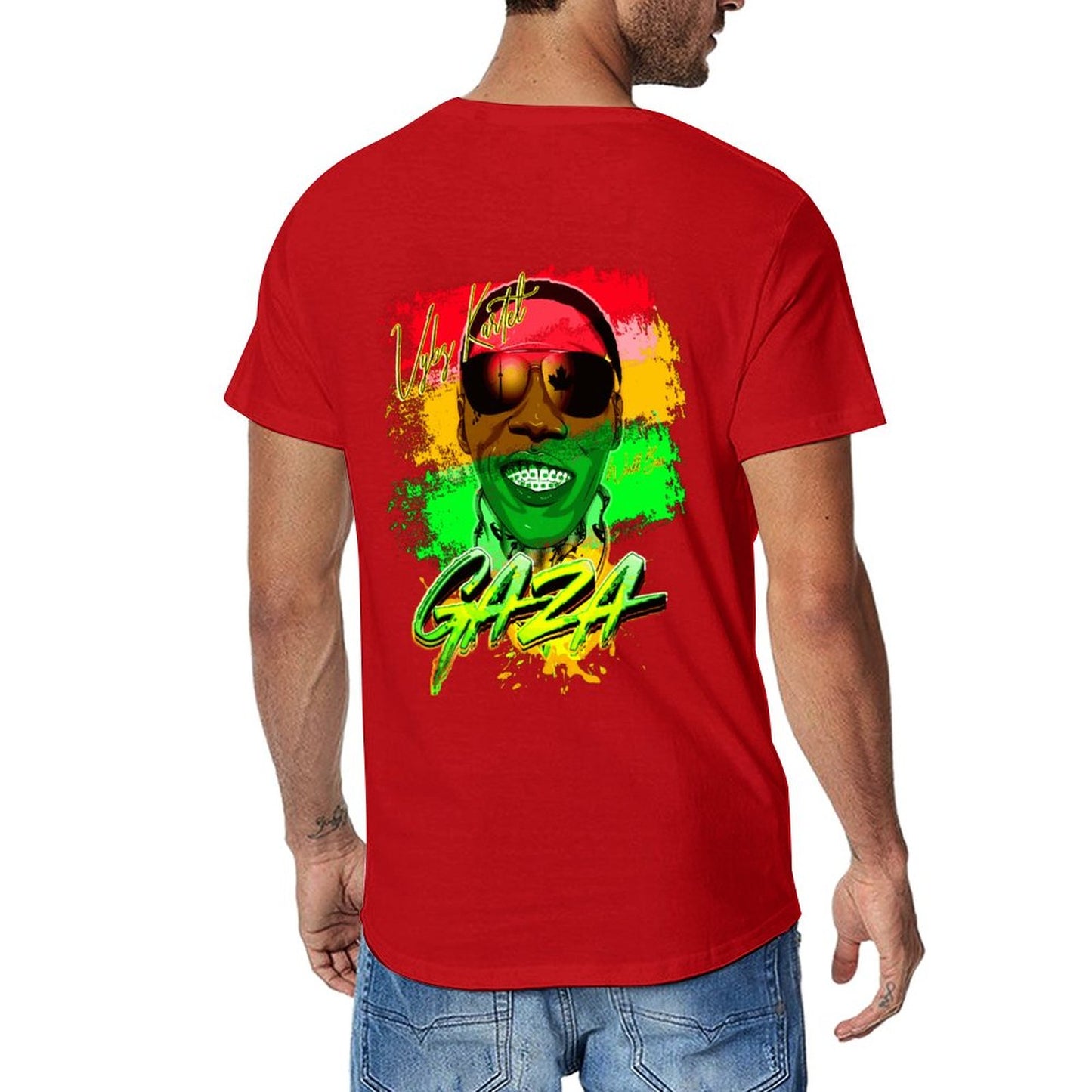 Vybz Kartel Gaza Reggae Men's Tee with Back Print Design