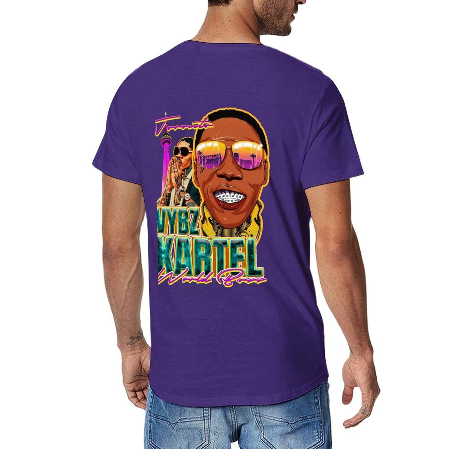 Vybz Kartel Toronto Men's Tee with Back Print Design