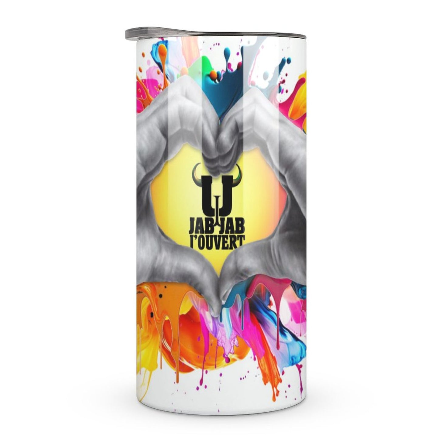 Love Jab Jab J'Ouvert Insulated Drinking Cups with Lids 300 ml